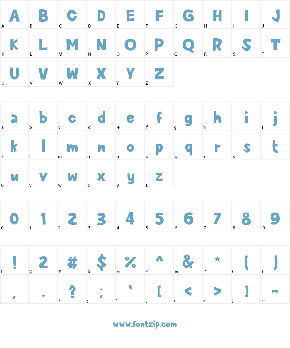 Cute Enung Font Character